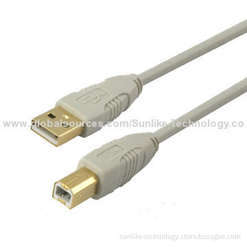 USB2.0 Cable with A Male to B, PVC Jacket